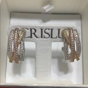 CRISLU Tri-Tone Earrings